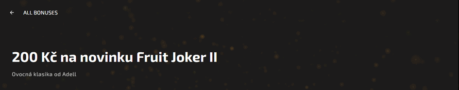 40 free spinů po 5 Kč do Fruit Joker II v casinu Magic Planet
