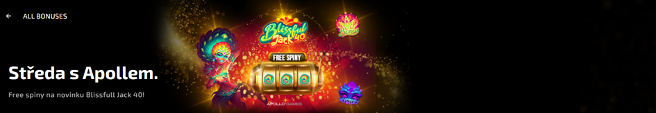 100 Kč ve free spinech do Blissful Jack 40 v Magic Planet