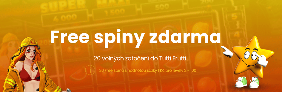 Free spiny za přihlášení do Tutti Frutti ve Star casinu