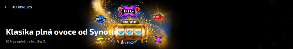 10 free spinů do hry Big X od Magic Planet casina