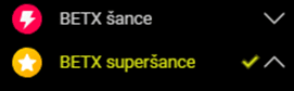 BetX Šance a Superšance