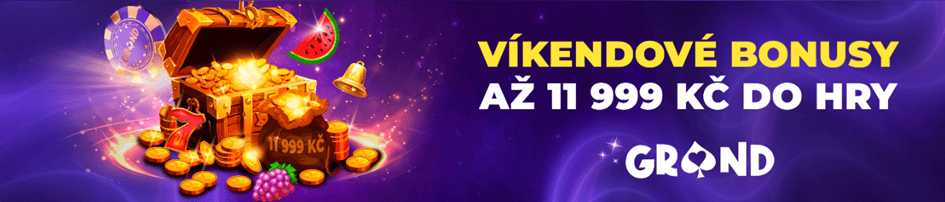 8 víkendových bonusů v Grandwin casinu v hodnotě až 11 999 Kč