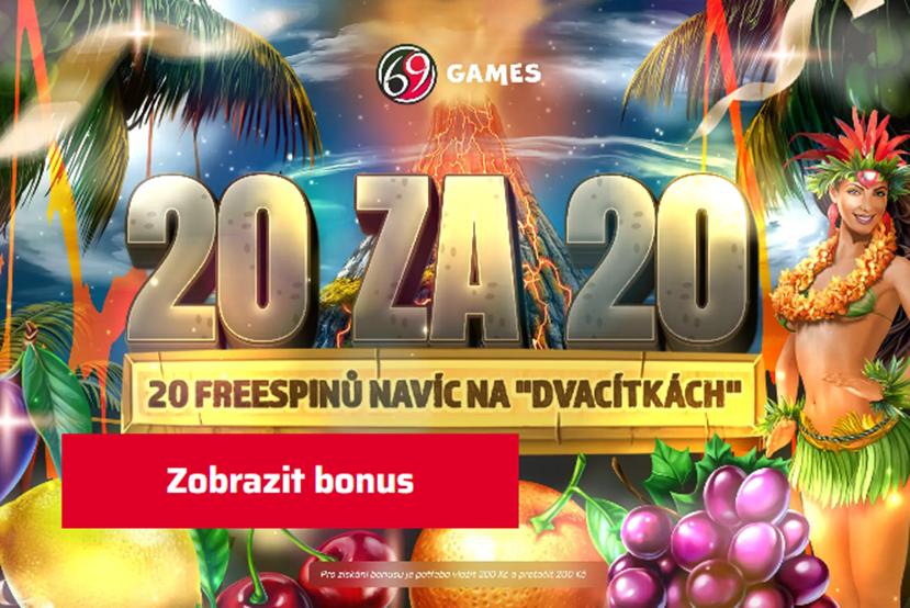 20 free spinů do Tiki Princess v 69Games casinu