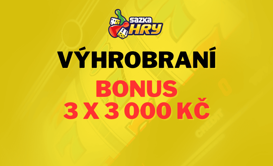 Výhrobraní s bonusem 3× 3 000 Kč v Sazka Hrách