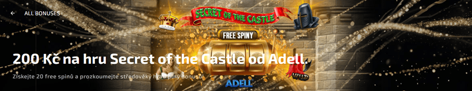200 Kč ve free spinech do Secret of the Castle v Magic Planet