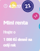 Klikněte na tlačítko „Mini Renta“