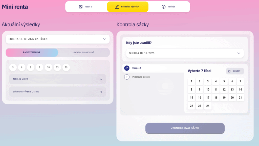 Klikněte na „Kontrola a výsledky“