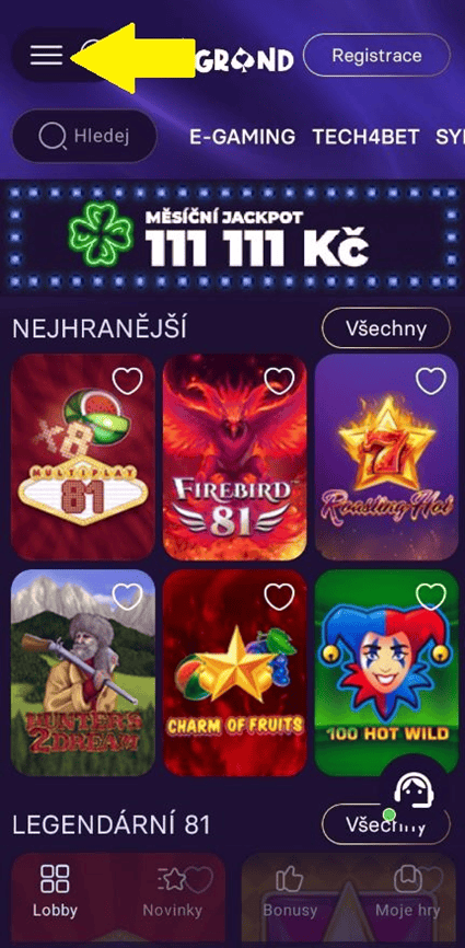 Správa herního účtu