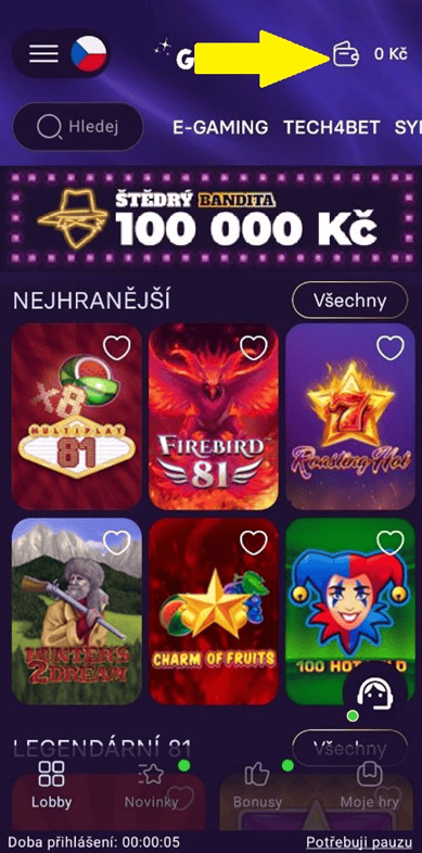 Vklady a výplaty