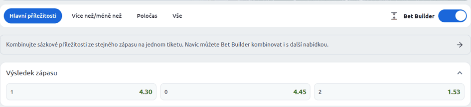 BetBuilder na Betanu