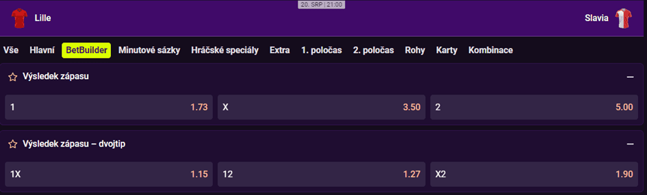 BetBuilder v Kingsbet