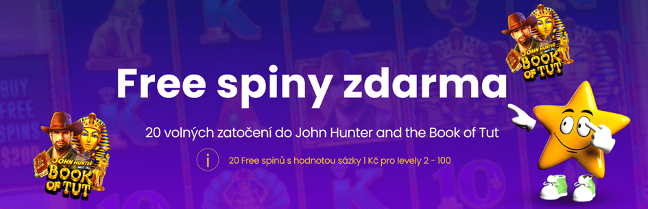 20 free spinů do John Hunter and the Book of Tut po přihlášení ve Star casinu