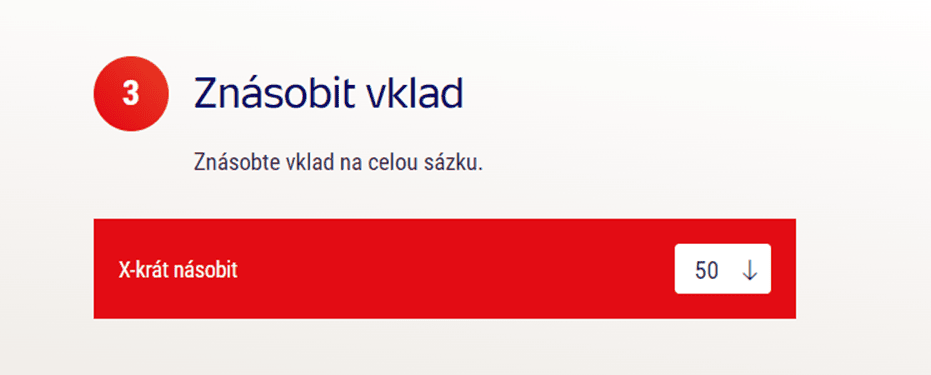 V případě potřeby můžete znásobit svůj vklad