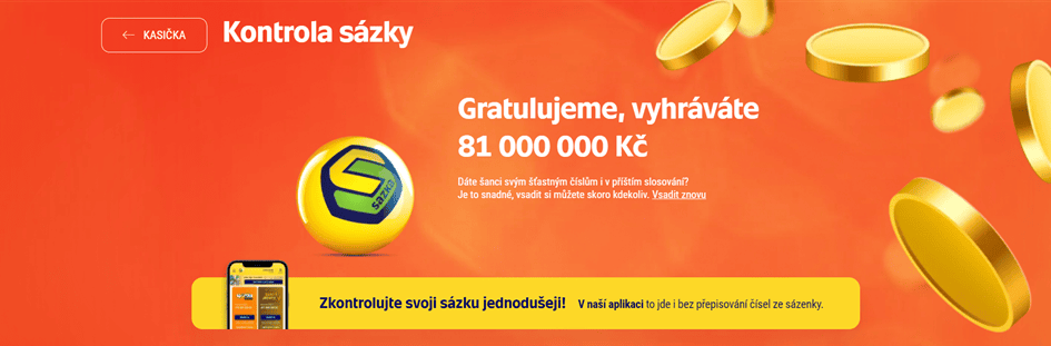Výsledek kontroly sázky
