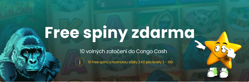 10 free spinů do Congo Cash po přihlášení ve Star casinu