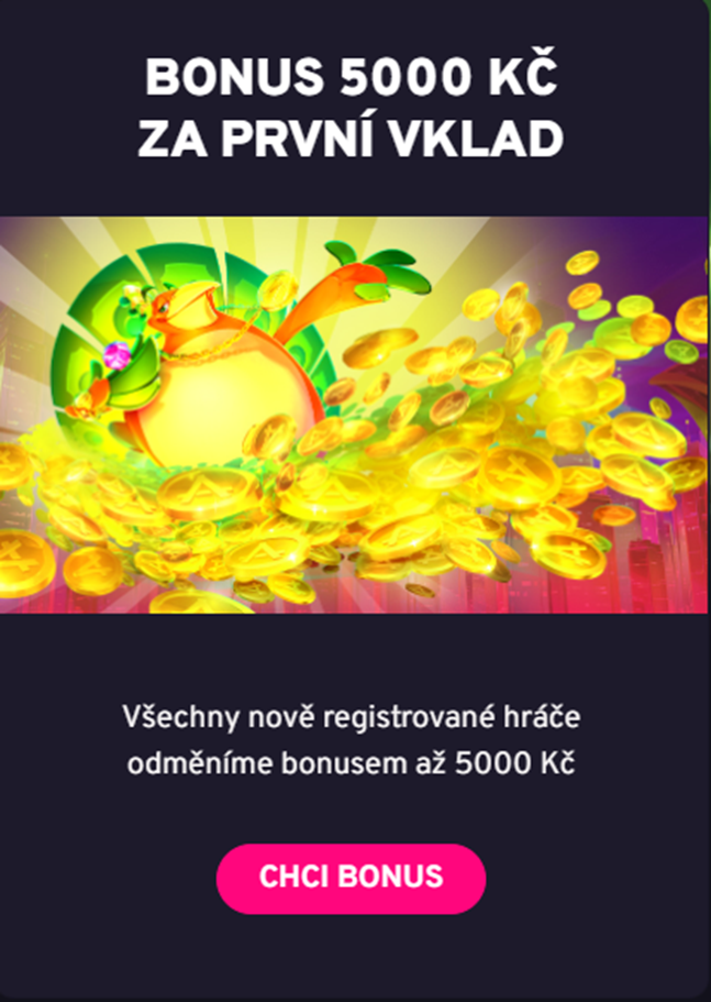 100% vkladový bonus pro nové hráče do výše 5 000 Kč