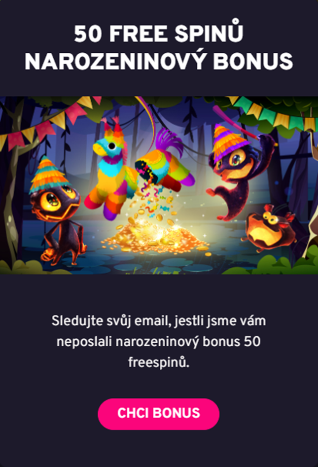 Narozeninový bonus s free spiny