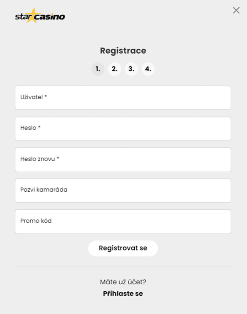 Vyplňte registrační údaje