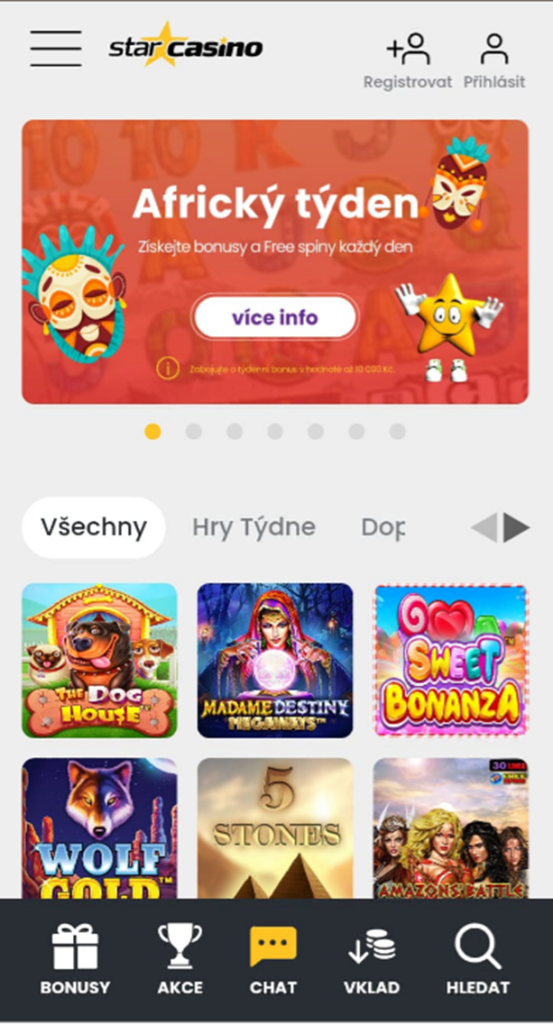 Mobilní verze webových stránek casina