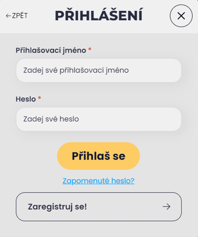 Přihlaste se do svého účtu