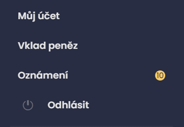vyberte možnost „Můj účet“
