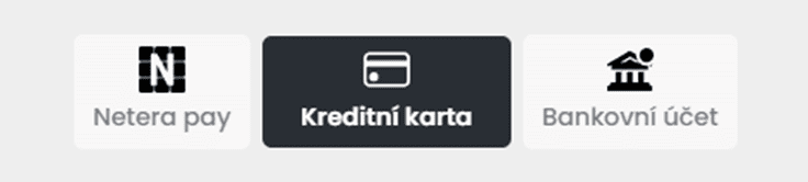 Vyberte si nejdříve požadovanou platební metodu