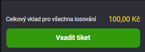 Nyní stačí už jen vsadit tiket