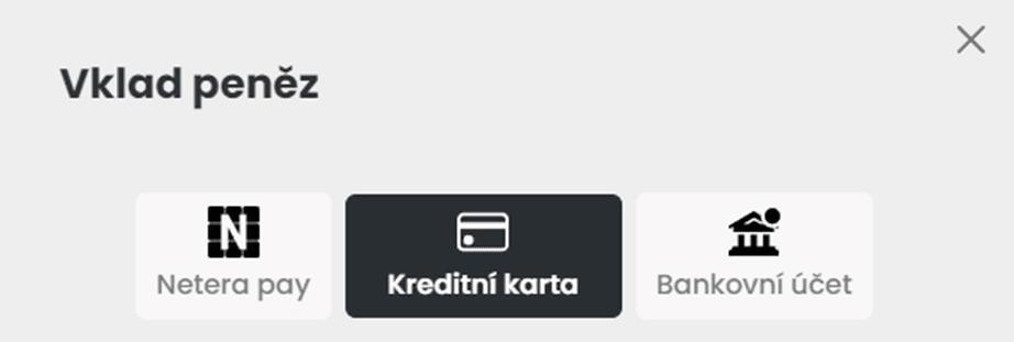 vyberte platební metodu