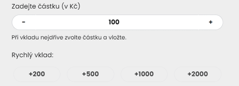 zadejte částku