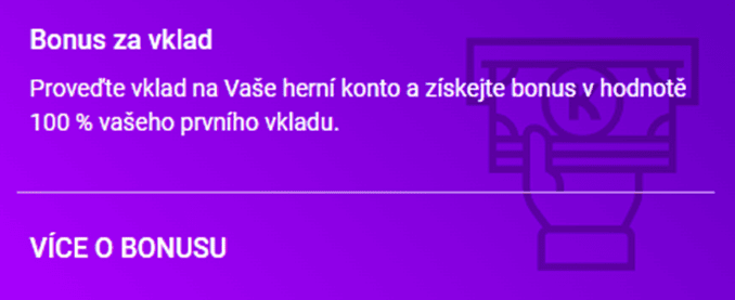 100% vkladový bonus v hodnotě až 3 000 Kč