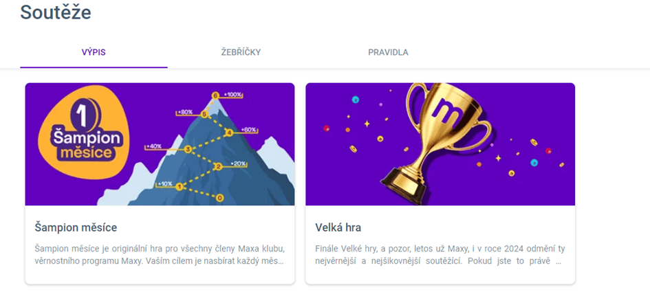 Soutěže v loterii Maxa