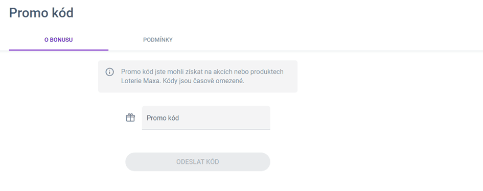 Promo kódy v loterii Maxa