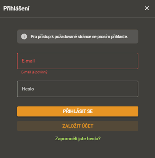 přihlaste se do účtu