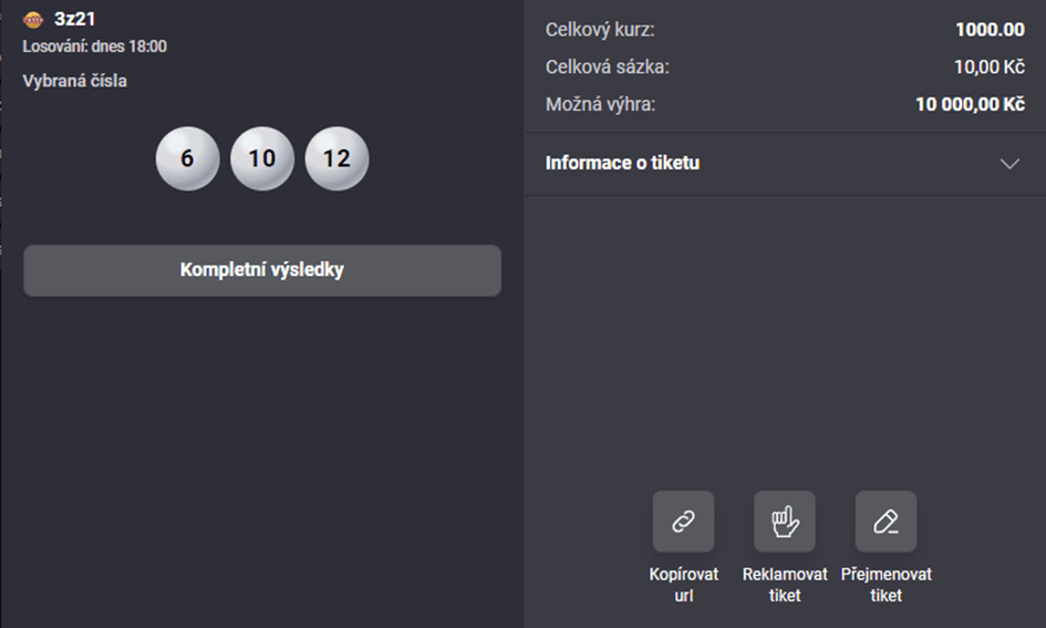 Vyhodnocení tiketu
