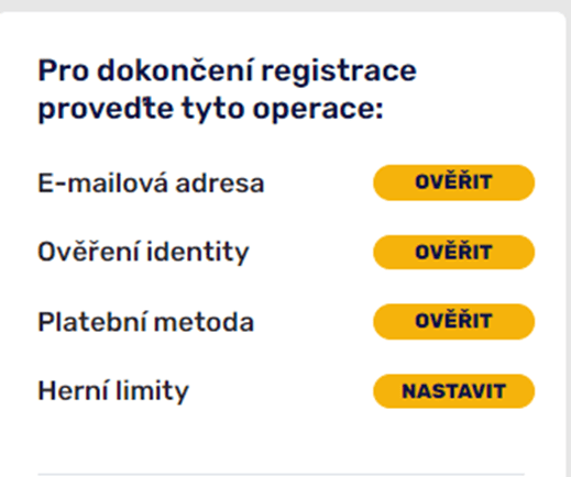 V dalším kroku je potřeba nastavit herní limity