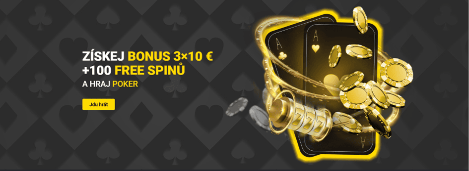 Fortuna – 3×10 € a 100 free spinů pro nové hráče pokeru