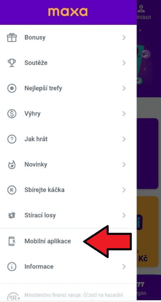 vyberte možnost „Mobilní aplikace“