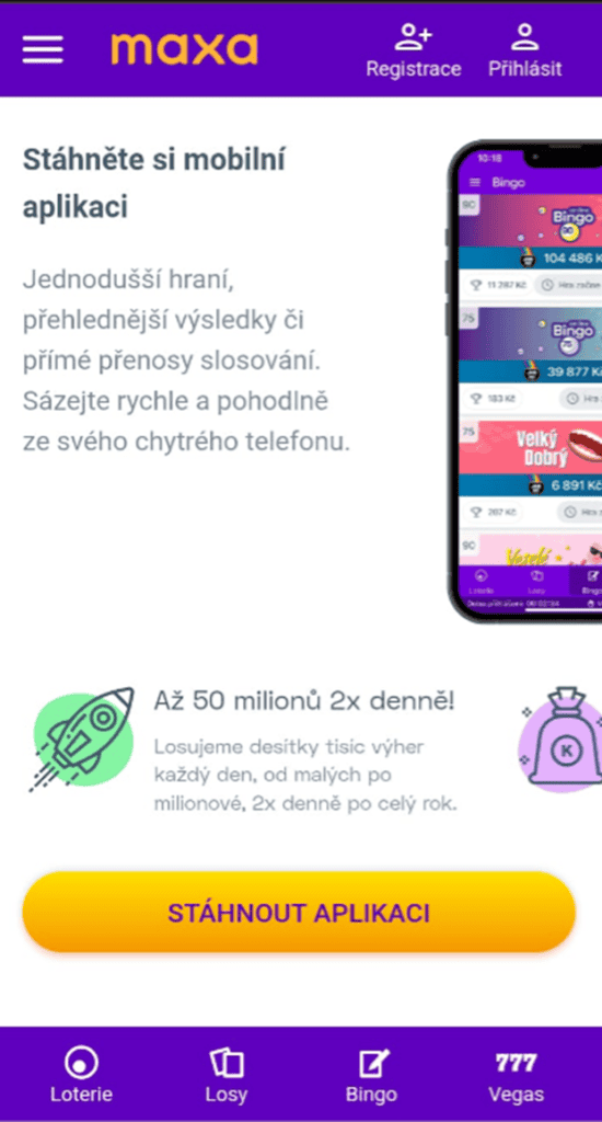 Klikněte na tlačítko „Stáhnout aplikaci“