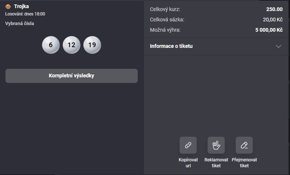 Vyhodnocení tiketu