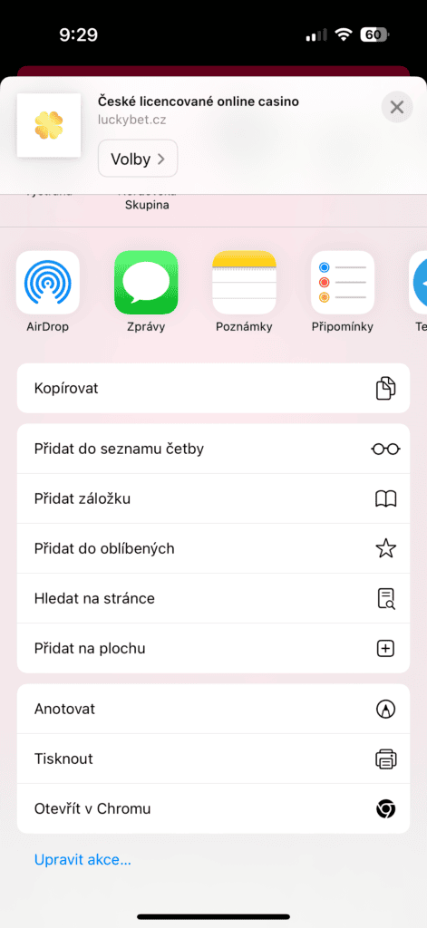 Klikněte na přidat na plochu