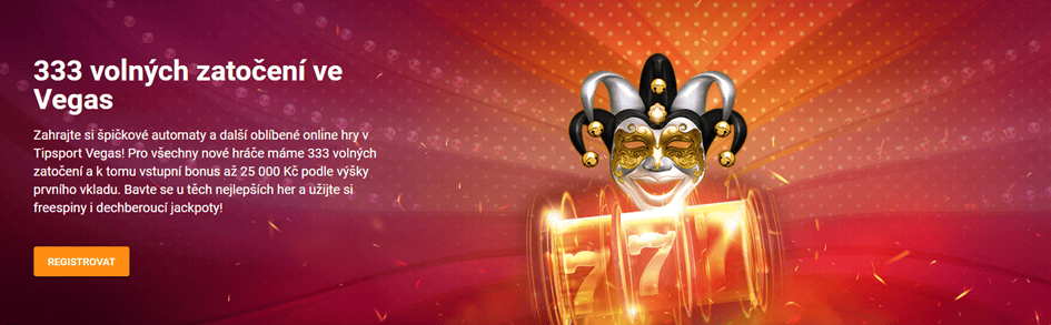 Tipsport casino – 333 free spinů za registraci