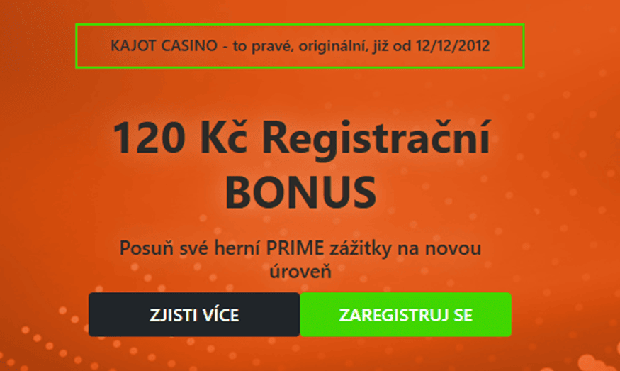 Regsitrace na Kajot casinu