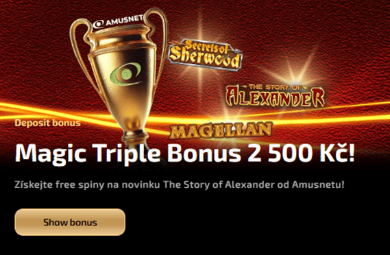 Trojitý bonus v Magic Planet casinu až 3 300 Kč!