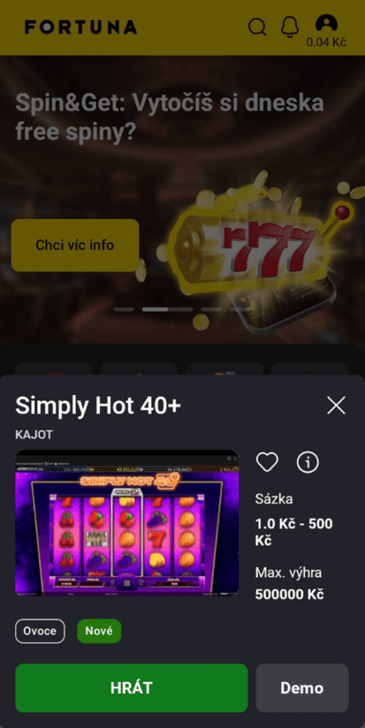 Hraní her v mobilní aplikaci