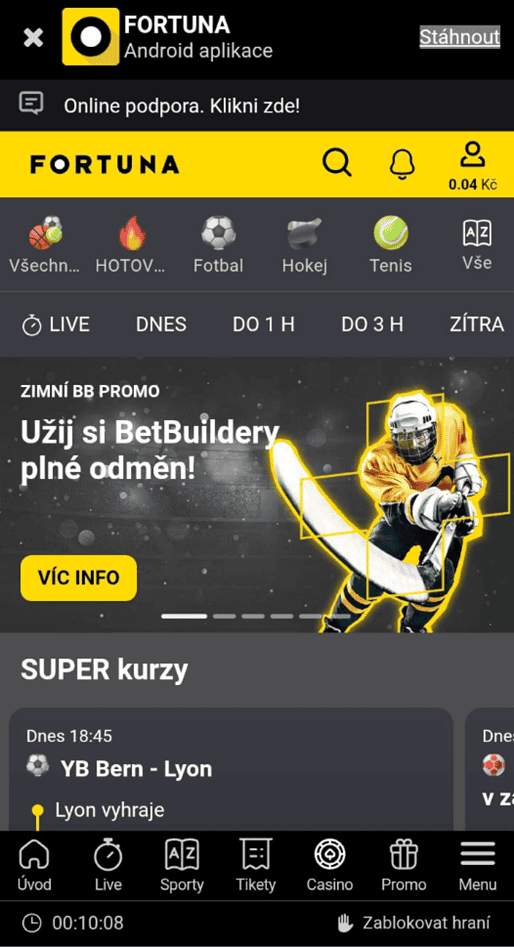 Stažení dalších aplikací od Fortuny