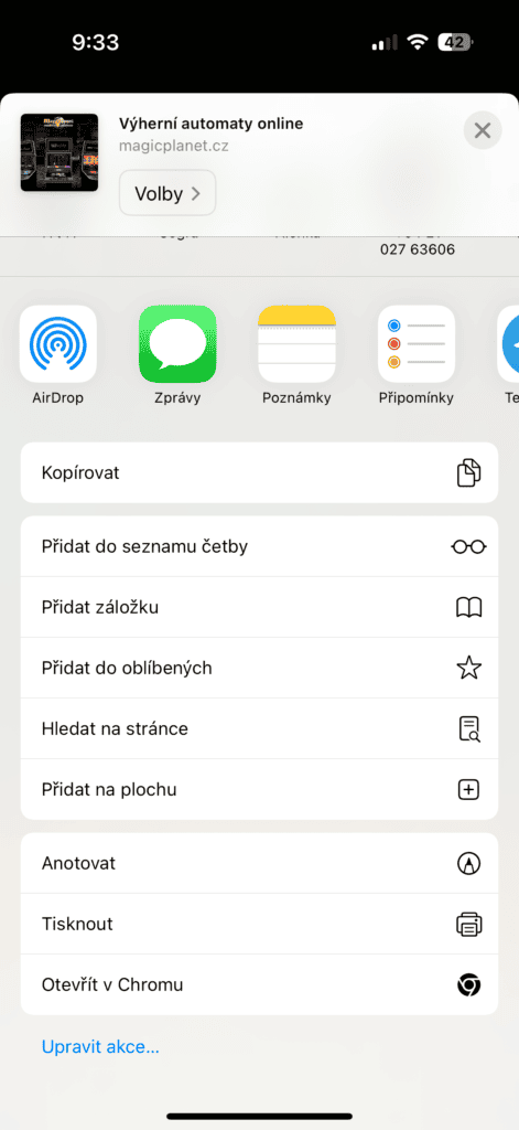 Přidat Magic Planet casino na plochu na iOS