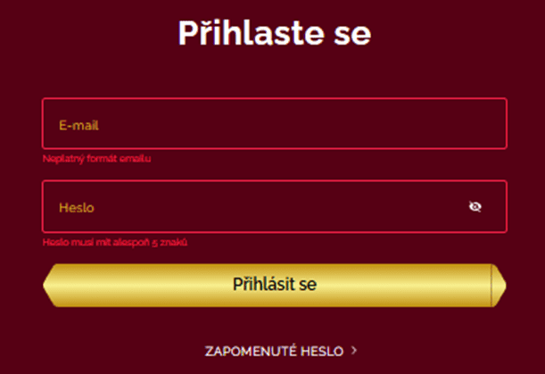 Přihlášení do casina