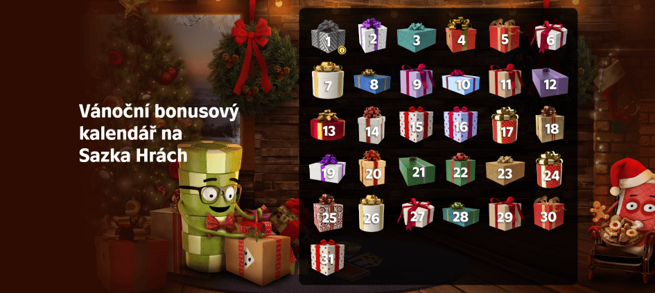 Vánoční bonusový kalendář od Sazka Her přináší 31 dárků