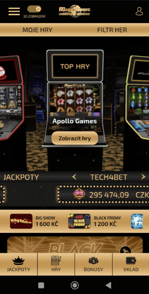 Magic Planet Casino mobilní aplikaci nenabízí