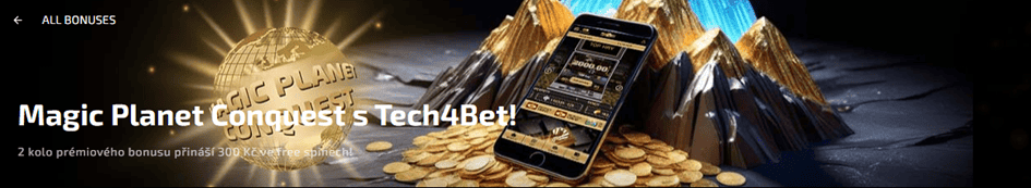 Free spiny za 300 Kč na Tech4Bet hry + podíl ze 100 000 Kč na Magic Planet